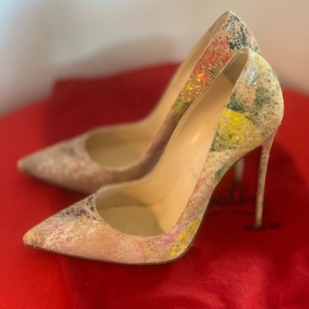 Christian Louboutin So Kate cork blooming 12 heels shoes , 38 IT